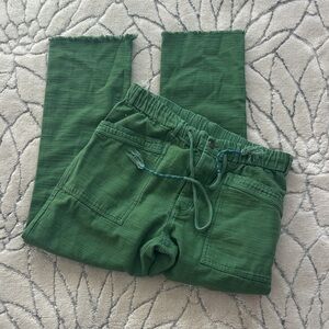 Free People Forest Green Capris with Drawstring